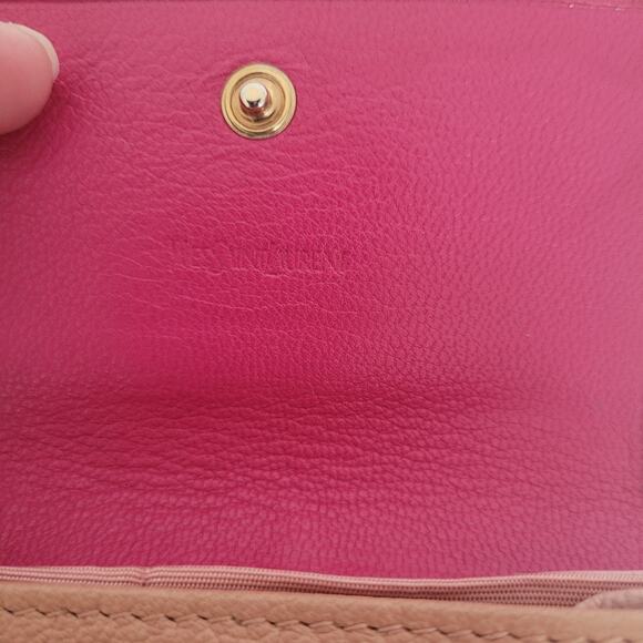 Yves Saint Lauren YSL Leather Calfskin Pink Wallet Small Card Coin Holder Logo - Picture 4 of 14